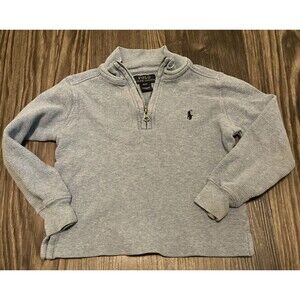 Polo Ralph Lauren  Boys 1/4 Zip Pullover  4T Thermal Knit Blue Sweater